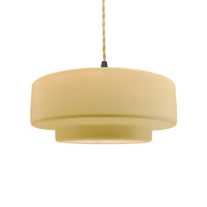 Pendants Drum Shade by Justice Designs ( 102 | CER-6543-MYLW-MBLK-BEIG-TWST Radiance ) 