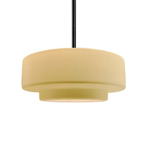 Pendants Drum Shade by Justice Designs ( 102 | CER-6543-MYLW-MBLK-RIGID Radiance ) 