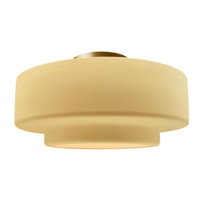 Semi-Flush Mts. Drum Shade by Justice Designs ( 102 | CER-6365-MYLW-BRSS Radiance ) 
