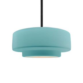 Pendants Drum Shade by Justice Designs ( 102 | CER-6543-RFPL-MBLK-RIGID Radiance ) 