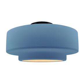 Semi-Flush Mts. Drum Shade by Justice Designs ( 102 | CER-6365-SKBL-MBLK Radiance ) 