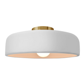 Semi-Flush Mts. Bowl Style by Justice Designs ( 102 | CER-6345-WHT-BRSS Radiance ) 