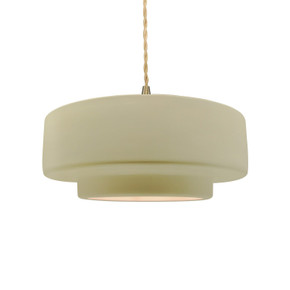 Pendants Drum Shade by Justice Designs ( 102 | CER-6543-VAN-BRSS-BEIG-TWST Radiance ) 