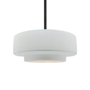 Pendants Drum Shade by Justice Designs ( 102 | CER-6543-WHT-MBLK-RIGID Radiance ) 