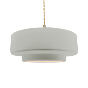 Pendants Drum Shade by Justice Designs ( 102 | CER-6545-BIS-BRSS-BEIG-TWST Radiance ) 
