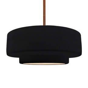 Pendants Drum Shade by Justice Designs ( 102 | CER-6545-BKMT-BRSS-RIGID Radiance ) 