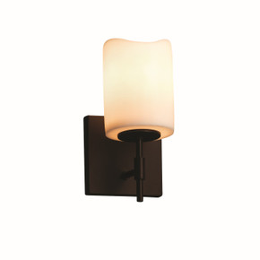 Sconces Single Glass by Justice Designs ( 102 | CNDL-8411-14-CREM-DBRZ CandleAria ) 