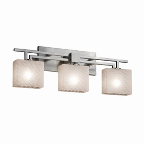 Bathroom Fixtures Three Lights by Justice Designs ( 102 | FSN-8703-55-WEVE-NCKL-LED3-2100 Fusion ) 