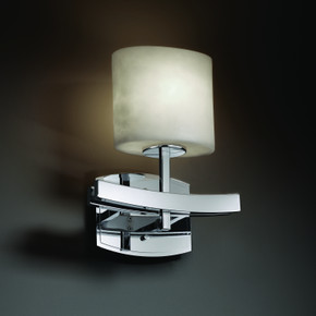Sconces Single Glass by Justice Designs ( 102 | CLD-8597-30-CROM Clouds ) 