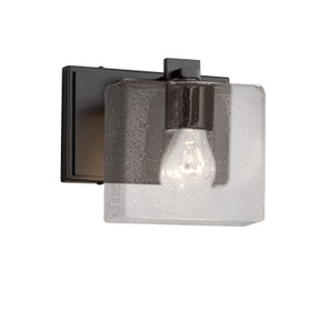 Sconces Single Glass by Justice Designs ( 102 | FSN-8447-55-SEED-MBLK-LED1-700 Fusion ) 