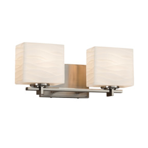Bathroom Fixtures Two Lights by Justice Designs ( 102 | PNA-8442-55-WAVE-NCKL Porcelina ) 