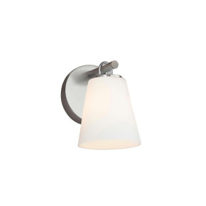 Sconces Single Glass by Justice Designs ( 102 | FSN-8031-OPAL-NCKL Fusion ) 