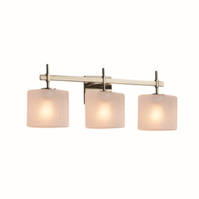 Bathroom Fixtures Three Lights by Justice Designs ( 102 | FSN-8413-30-FRCR-NCKL-LED3-2100 Fusion ) 