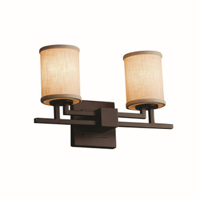 Bathroom Fixtures Two Lights by Justice Designs ( 102 | FAB-8702-10-CREM-DBRZ-LED2-1400 Textile ) 