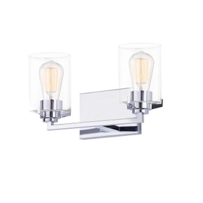 Bathroom Fixtures Two Lights by Justice Designs ( 102 | FSN-8092-CLER-CROM Fusion ) 