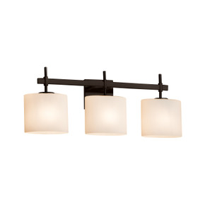 Bathroom Fixtures Three Lights by Justice Designs ( 102 | FSN-8413-30-OPAL-DBRZ-LED3-2100 Fusion ) 