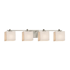 Bathroom Fixtures Four Lights by Justice Designs ( 102 | PNA-8444-55-WAVE-NCKL Porcelina ) 