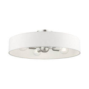 Semi-Flush Mts. Drum Shade by Livex Lighting ( 107 | 46928-91 Venlo ) 