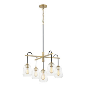 Mid. Chandeliers Glass Down by Justice Designs ( 102 | FSN-8105-CLER-MBBR Fusion ) 