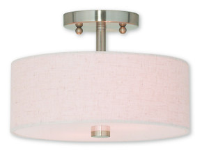 Semi-Flush Mts. Drum Shade by Livex Lighting ( 107 | 52133-91 Meridian ) 