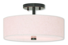 Semi-Flush Mts. Drum Shade by Livex Lighting ( 107 | 52134-92 Monroe ) 