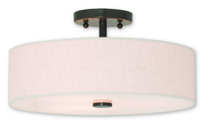 Semi-Flush Mts. Drum Shade by Livex Lighting ( 107 | 52135-92 Monroe ) 