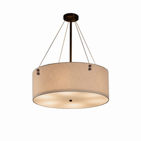 Pendants Drum Shade by Justice Designs ( 102 | FAB-9532-CREM-DBRZ-F2-LED6-4200 Textile ) 