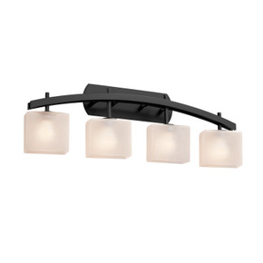 Bathroom Fixtures Four Lights by Justice Designs ( 102 | FSN-8594-55-FRCR-MBLK-LED4-2800 Fusion ) 
