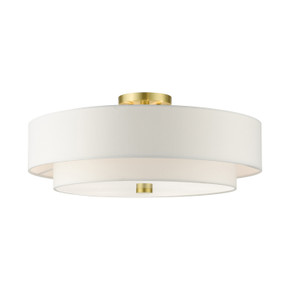 Semi-Flush Mts. Drum Shade by Livex Lighting ( 107 | 52140-12 Meridian ) 