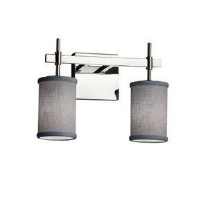Bathroom Fixtures Two Lights by Justice Designs ( 102 | FAB-8412-10-GRAY-CROM-LED2-1400 Textile ) 