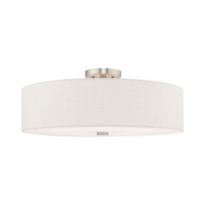 Semi-Flush Mts. Drum Shade by Livex Lighting ( 107 | 52141-91 Meridian ) 