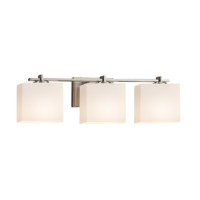 Bathroom Fixtures Three Lights by Justice Designs ( 102 | FSN-8443-55-OPAL-NCKL-LED3-2100 Fusion ) 