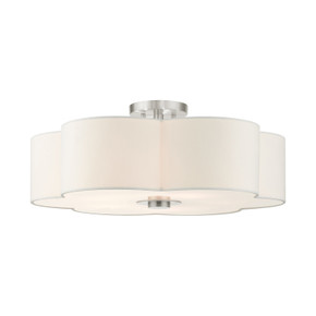Semi-Flush Mts. Drum Shade by Livex Lighting ( 107 | 52158-91 Chelsea ) 
