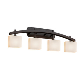 Bathroom Fixtures Four Lights by Justice Designs ( 102 | FSN-8594-55-OPAL-DBRZ Fusion ) 