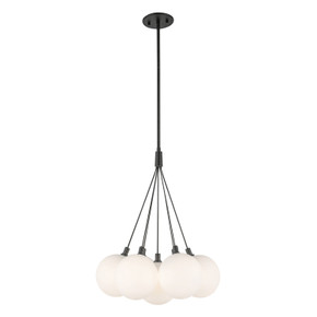 Mini Chandeliers Glass Shade by Kuzco Lighting ( 347 | CH3117-BK/OP Bolla ) 