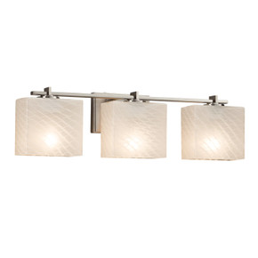 Bathroom Fixtures Three Lights by Justice Designs ( 102 | FSN-8443-55-WEVE-NCKL-LED3-2100 Fusion ) 