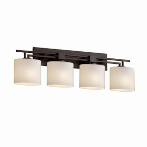 Bathroom Fixtures Four Lights by Justice Designs ( 102 | FSN-8704-30-OPAL-DBRZ Fusion ) 
