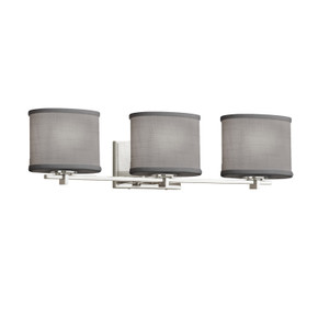 Bathroom Fixtures Three Lights by Justice Designs ( 102 | FAB-8443-30-GRAY-CROM-LED3-2100 Textile ) 