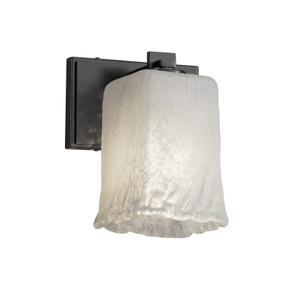 Sconces Single Glass by Justice Designs ( 102 | GLA-8441-26-WHTW-MBLK Veneto Luce ) 