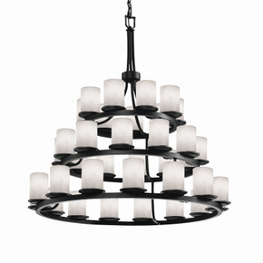 Large Chandeliers Glass Shade by Justice Designs ( 102 | CLD-8712-10-MBLK-LED36-25200 Clouds ) 
