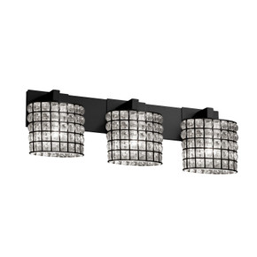 Bathroom Fixtures Three Lights by Justice Designs ( 102 | WGL-8923-30-GRCB-MBLK-LED3-2100 Wire Glass ) 