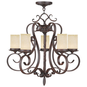 Mid. Chandeliers Glass Up by Livex Lighting ( 107 | 5485-58 Millburn Manor ) 