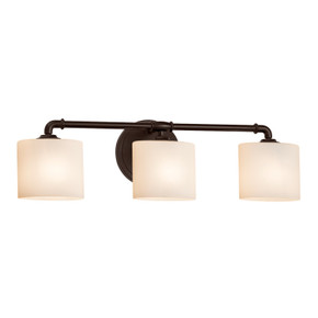 Bathroom Fixtures Three Lights by Justice Designs ( 102 | FSN-8463-30-OPAL-DBRZ-LED3-2100 Fusion ) 