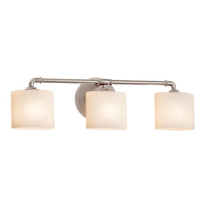 Bathroom Fixtures Three Lights by Justice Designs ( 102 | FSN-8463-30-OPAL-NCKL-LED3-2100 Fusion ) 