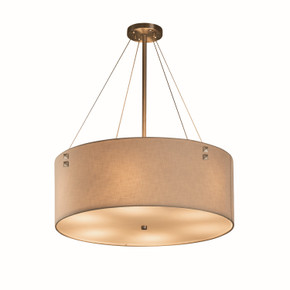 Pendants Drum Shade by Justice Designs ( 102 | FAB-9534-CREM-NCKL-F3 Textile ) 