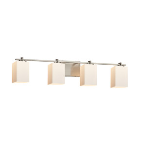 Bathroom Fixtures Four Lights by Justice Designs ( 102 | FSN-8444-15-OPAL-NCKL-LED4-2800 Fusion ) 