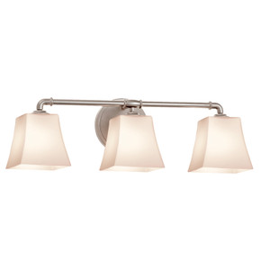 Bathroom Fixtures Three Lights by Justice Designs ( 102 | FSN-8463-40-OPAL-NCKL Fusion ) 