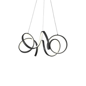 Mid. Chandeliers Glass Down by Kuzco Lighting ( 347 | CH93824-BK Synergy ) 