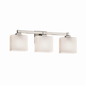 Bathroom Fixtures Three Lights by Justice Designs ( 102 | FSN-8433-55-OPAL-NCKL Fusion ) 