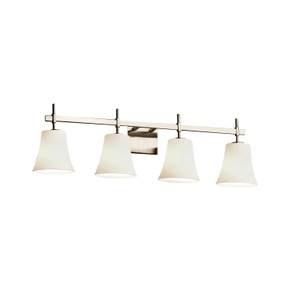 Bathroom Fixtures Four Lights by Justice Designs ( 102 | FSN-8414-20-OPAL-NCKL-LED4-2800 Fusion ) 